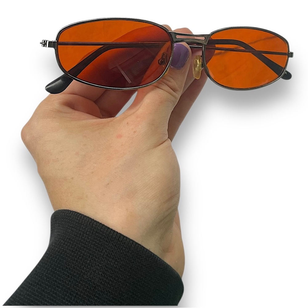 Orange Lens Oval Sunglasses